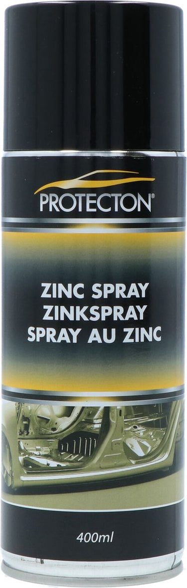 Protecton zinkspray - uitstekende kathodische corrosiewering - goed puntlasbaar - hittebestendig tot 350°c - uithardingstijd ongeveer 24 uur - 400ml