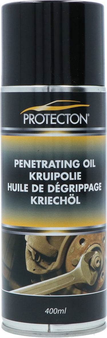 Protecton kruipolie - maakt vastgelopen bevestigingen vastzittende delen los - goede penetrerende werking - bevat grafiet en mos2 – waterbestendig - beschermt tegen corrosie - 400ml