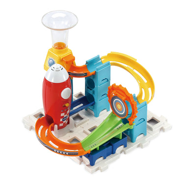 Vtech marble rush rocket set elektronisch m100e knikkerbaan - 79 onderdelen - incl. 10 knikkers met licht- en geluidseffecten - cadeau - speelgoed 3 tot 12 jaar