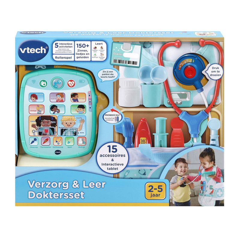 Afbeelding laden in galerijviewer, Vtech verzorg leer speelgoeddoktersset - educatief speelgoed - inclusief 15 accessoires - met gezongen liedjes
