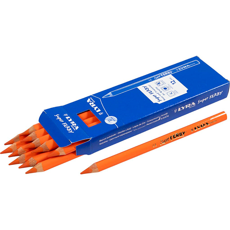 Afbeelding laden in galerijviewer, Https: www.cchobby.nl super-ferby-1-kleurpotloden-l-18-cm-vulling-6-25-mm-oranje-12-stuk-1-doos
