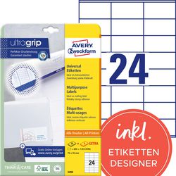 Avery multifunctionele etiketten quickpeel 600 stuks wit