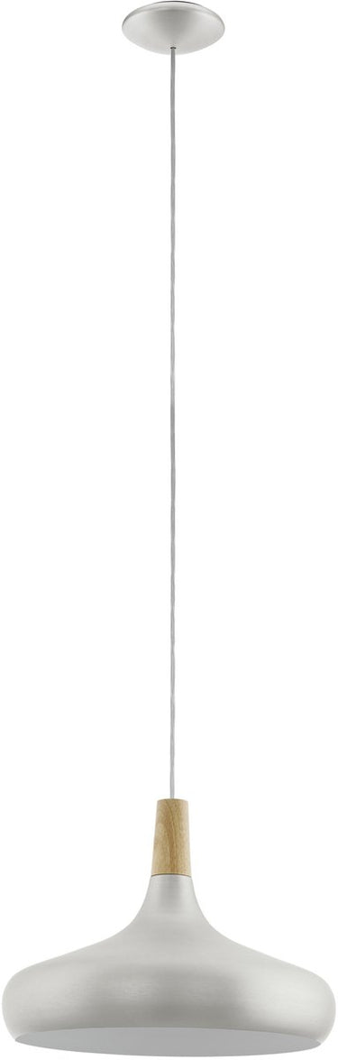 Eglo sabinar hanglamp - e27 - staal|hout - bruin|zilver