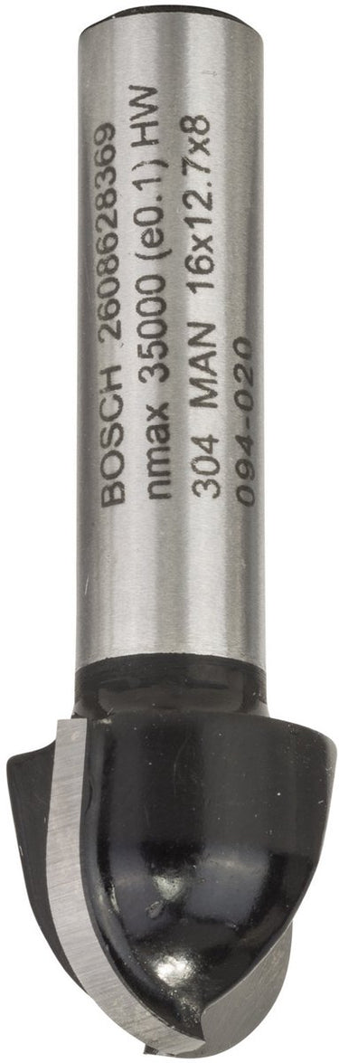 Bosch - halfrondprofielfrezen 8 mm, r1 8 mm, d 16 mm, l 12,7 mm, g 45 mm