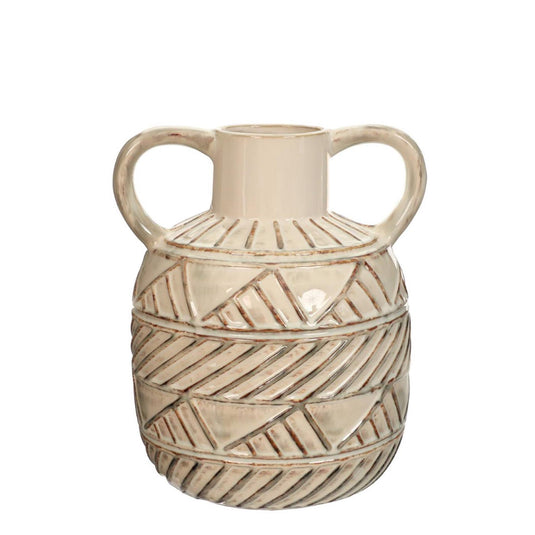 Ideas 4 seasons vaas bali keramiek 25x23x30 cm creme