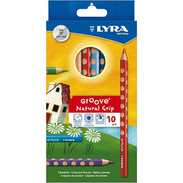 Lyra http: www.cchobby.nl groove-kleurpotloden-l-18-cm-vulling-4-25-mm-diverse-kleuren-10-stuk-1-doos