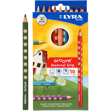 Lyra http: www.cchobby.nl groove-kleurpotloden-l-18-cm-vulling-4-25-mm-diverse-kleuren-10-stuk-1-doos