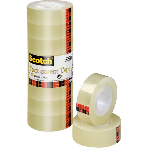 Scotch tape transparant torenpak 550 19mmx33m 8 rollen