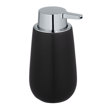 Wenko zeepdispenser badi zwart mat keramiek 320ml - zeeppompje vrijstaand en navulbaar - badkamer toilet keuken