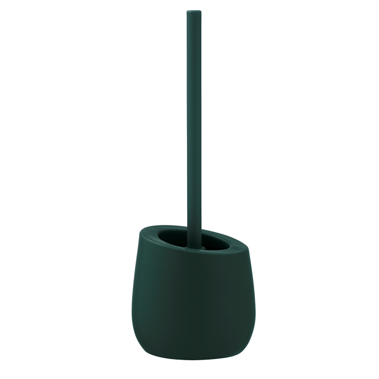 Load image into Gallery viewer, Wenko toiletborstelhouder badi mat donkergroen keramiek met siliconen borstelkop - toiletborstel met houder - wc borstel met houder vrijstaand
