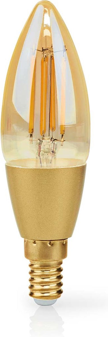 Nedis smartlife led filamentlamp - wi-fi - e14 - 470 lm - 4.90 w - warm wit - 1800 - 3000 k - glas - android ios - kaars - 1 stuks
