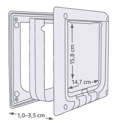 Load image into Gallery viewer, Trixie 4-weg kattenluik elektromagnetisch wit
