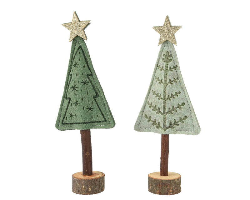 Load image into Gallery viewer, Decoris decoratief kerstboom van vilt, groen 8x4x20cm
