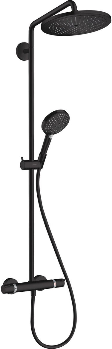Hansgrohe croma s - showerpipe - raindance select- 280mm - 1 straalfunctie - mat zwart - met thermostaat