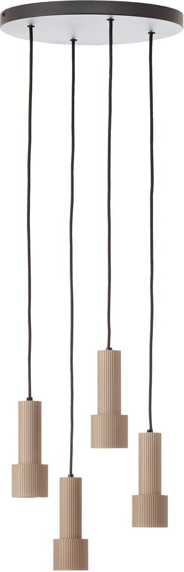 Brilliant cadiz - hanglamp - rond - led 4xgu10 - brons - zwart