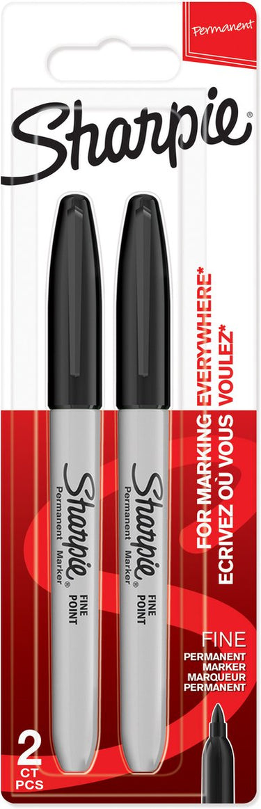 Sharpie -permanentmarkers | fijne punt | zwarte inkt | 2 stuks