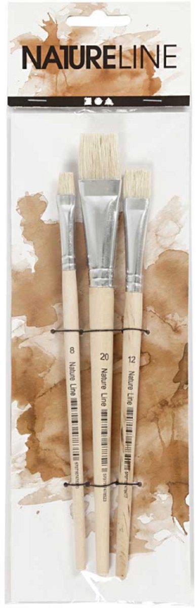 Creativ company cc nature line kwasten set 3 stuks