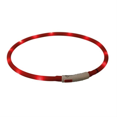 Trixie lichtgevende halsband hond usb siliconen oplaadbaar rood