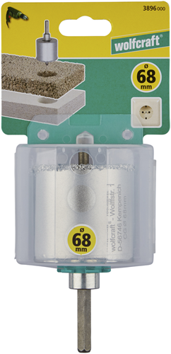 Wolfcraft boorkroon | hm | met schacht en boor | ø68mm | 1 stuk - 3896000