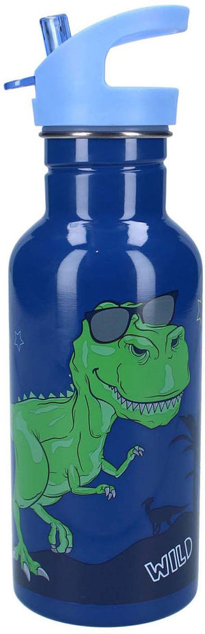 Vadobag prêt dino drinkfles en schoolbeker - blauw - stainless steel - 500 ml