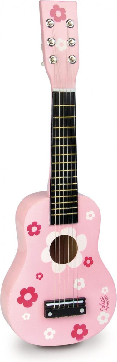 Vilac roze gitaar met bloemen