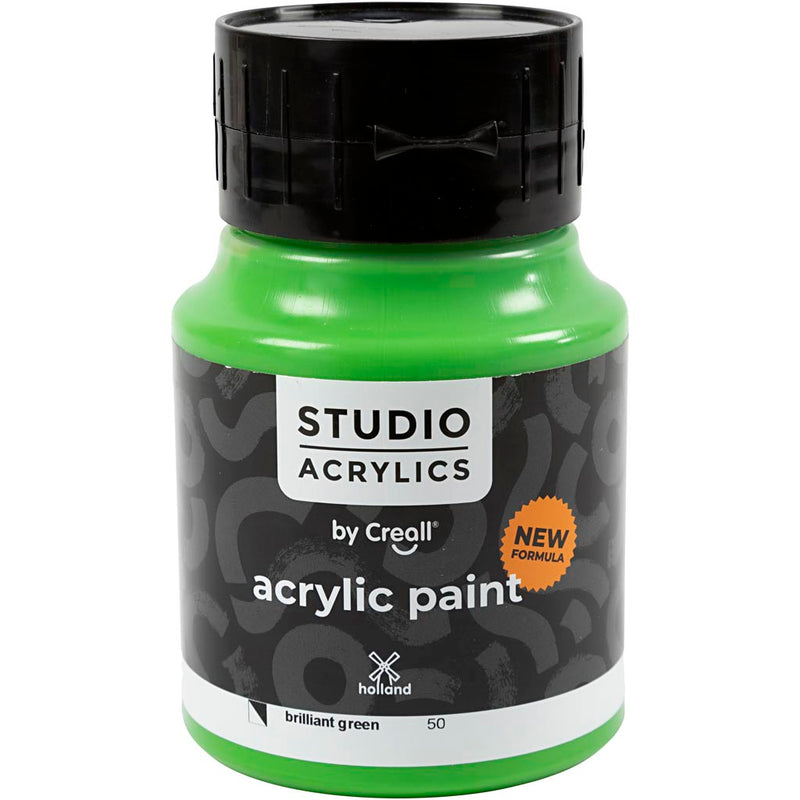 Load image into Gallery viewer, Https: www.cchobby.nl creall-studio-acrylverf-semi-dekkend-brilliant-green-50-500-ml-1-fles
