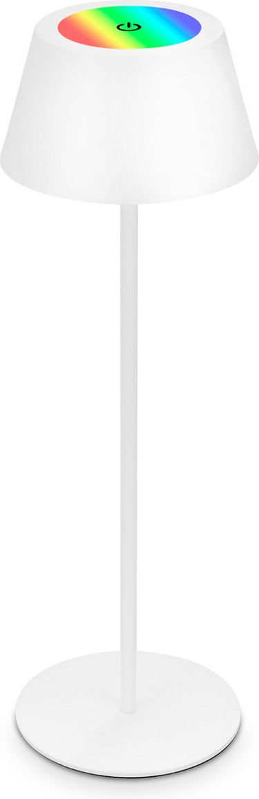 Briloner b.k.licht kiki rgb - tafellamp oplaadbaar - snotloze lamp - dimbaar - voor buiten en binnen - usb-c - in hoogte verstelbaar - ø12cm - wit