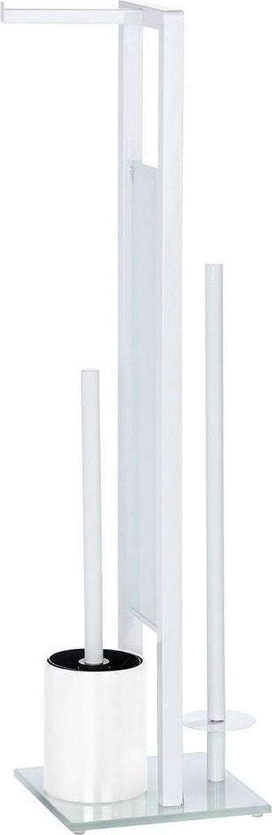 Wenko toiletbutler rivalta wit - toiletborstel met houder, toiletrolhouder en reserverolhouder vrijstaand