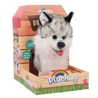 Pluchiez husky knuffel interactief speelgoed met uitlaten en blafgeluid.