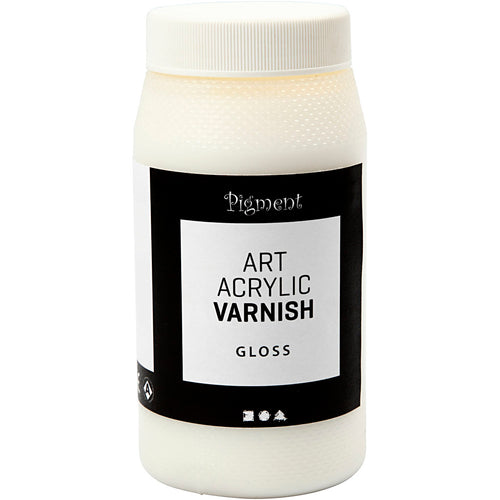 Creativ company art acrylic vernis, transparant glans, wit, 500 ml 1 doosje