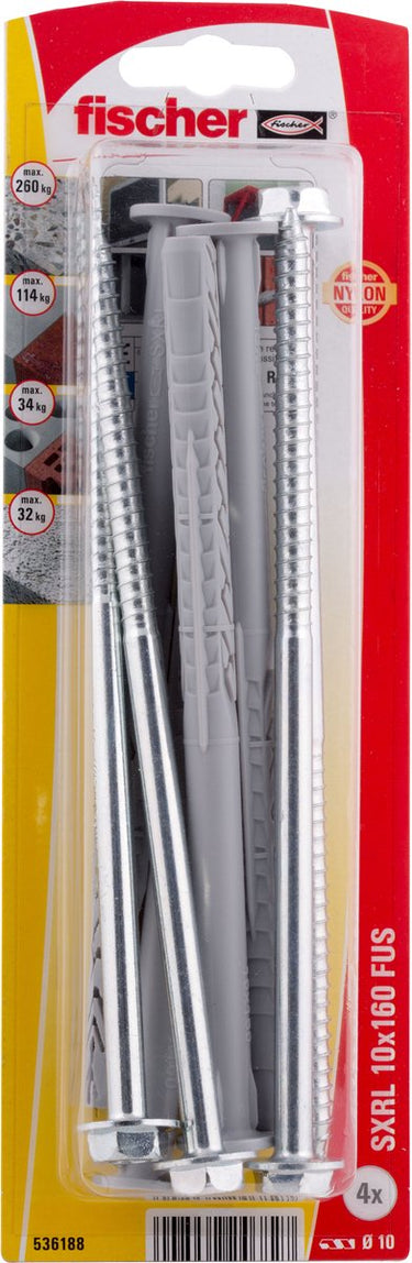 Fischer sxrl 10 x 160 fus k nv constructie plug 160 mm 536188 1 set(s)