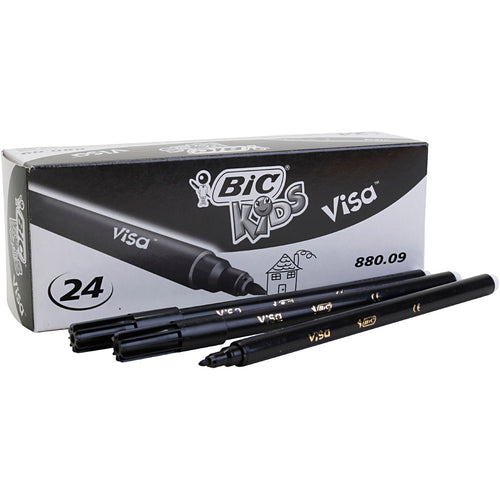 Bic visa fijne marker, lijndikte 0,7 mm, zwart, 24 stuk 1 doos