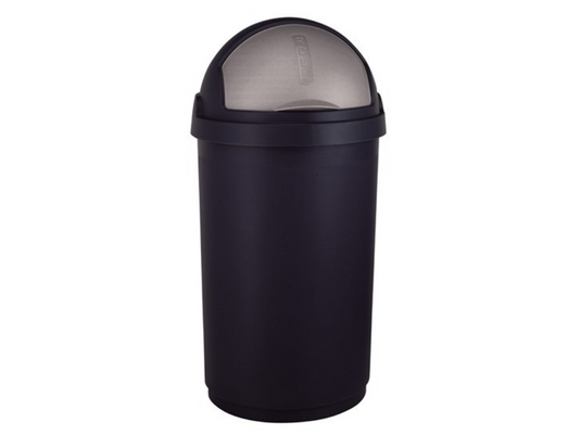 Curver roll bullet bin 50 liter zwart zilver ã˜39x75cm