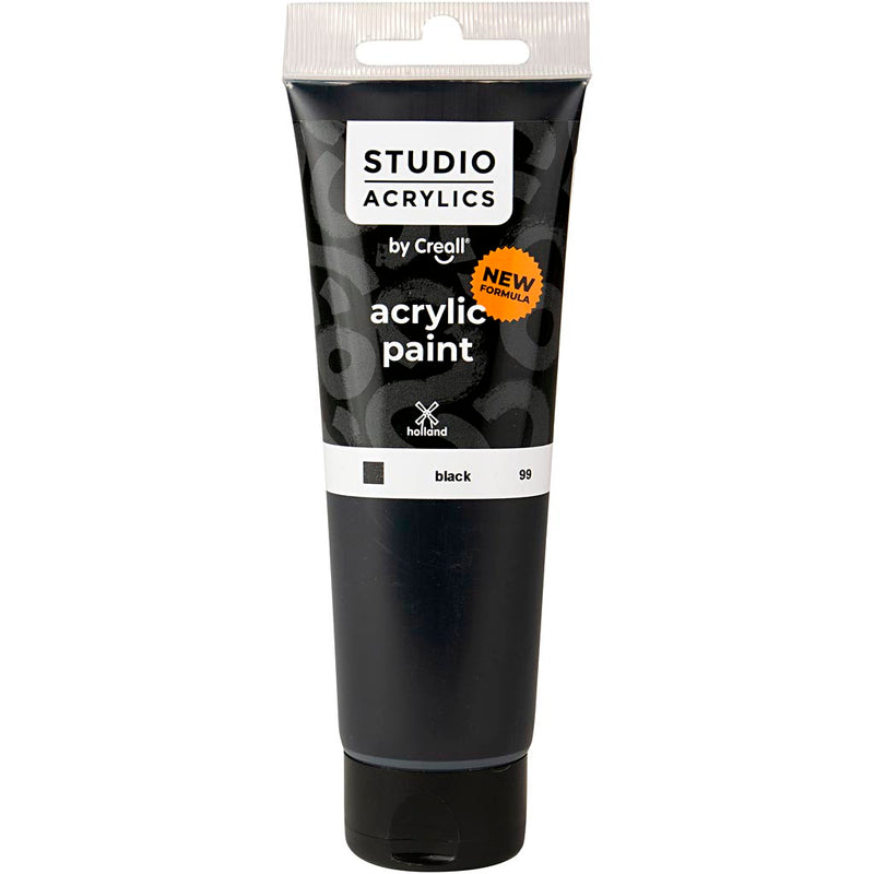 Load image into Gallery viewer, Https: www.cchobby.nl creall-studio-acrylverf-dekkend-black-99-120-ml-1-fles
