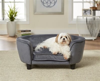 Load image into Gallery viewer, Enchanted pet Enchanted hondenmand sofa coco donkergrijs
