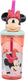 Stor disney's minnie mouse drinkbeker met rietje – 360 ml – herbruikbaar – met 3d-figuur – bpa-vrij – tumbler voor kinderen vanaf 4 jaar – transparant roze