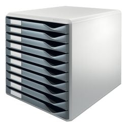 Leitz ladenkastje 5281 89 10 laden29,1x35,2x29,2cm grijs grijs