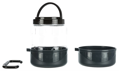 Load image into Gallery viewer, Trixie reisset voerbak drinkbak donkergrijs
