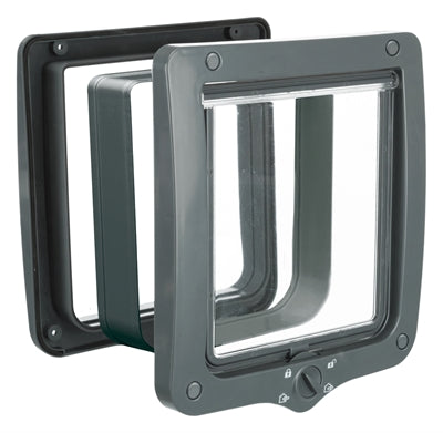 Load image into Gallery viewer, Trixie 4-weg kattenluik xl met tunnel grijs
