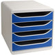 Ladenkastje big box multiform 310003d a4 27,8x34,7x26,7cm lichtgrijs blauw
