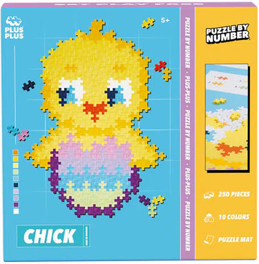 Plus-plus puzzle by number kuiken 250 stukjes - 3964 - puzzel en bouwspeelgoed in één - vanaf 5 jaar