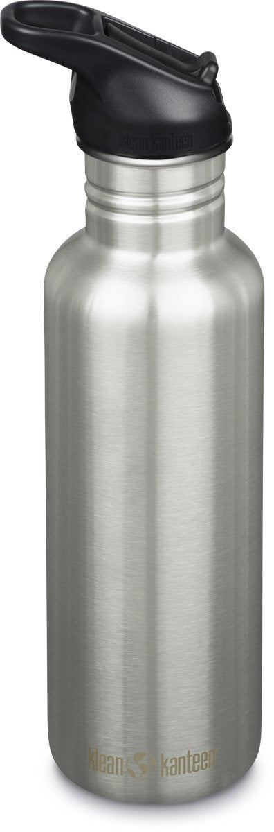 Klean kanteen rvs drinkfles - classic flip sportdop - 800 ml - brushed stainless