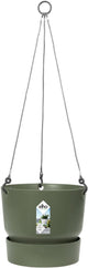 Elho greenville hangschaal 24 - hangpot voor buiten - 100% gerecycled plastic - ø 23.5 x h 20.5 cm - blad groen