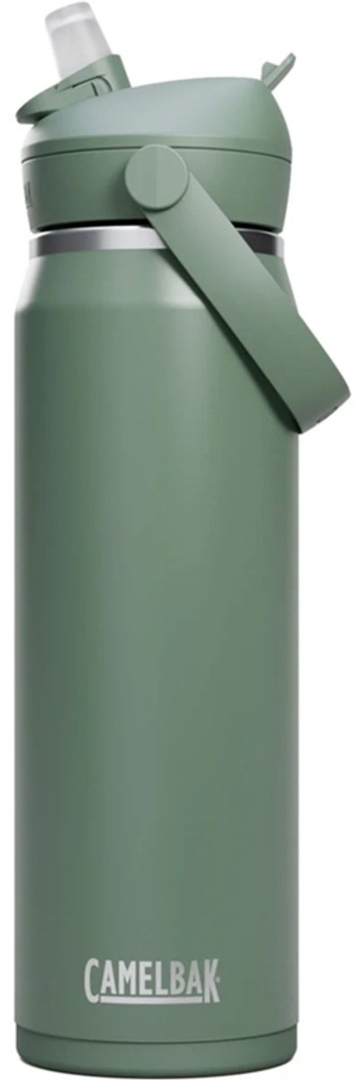 Camelbak thrive flip straw drinkfles - 750 ml - rvs - met rietje - isolatie waterfles - groen