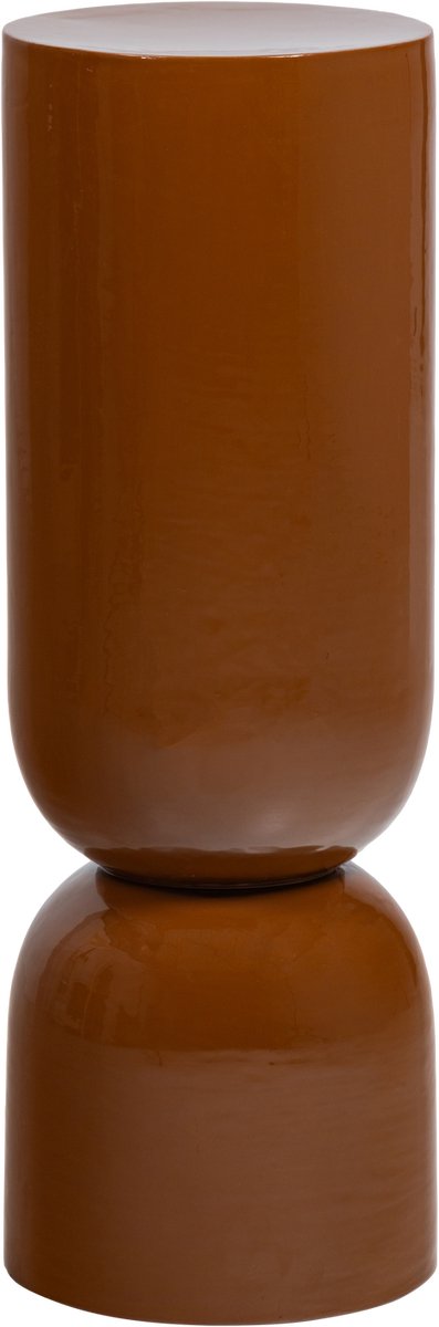 Woood toval pot hoog - metaal - hoogglans honinggeel - 95x32x32