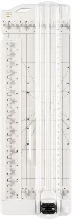 Vaessen creative papiersnijder met rilfunctie - 7,6 x 31 cm - wit