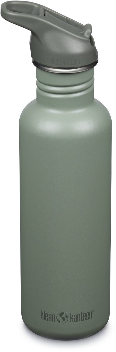 Klean kanteen classic flip sportdop - 800 ml - drinkfles - sea spray - rvs - bpa-vrij