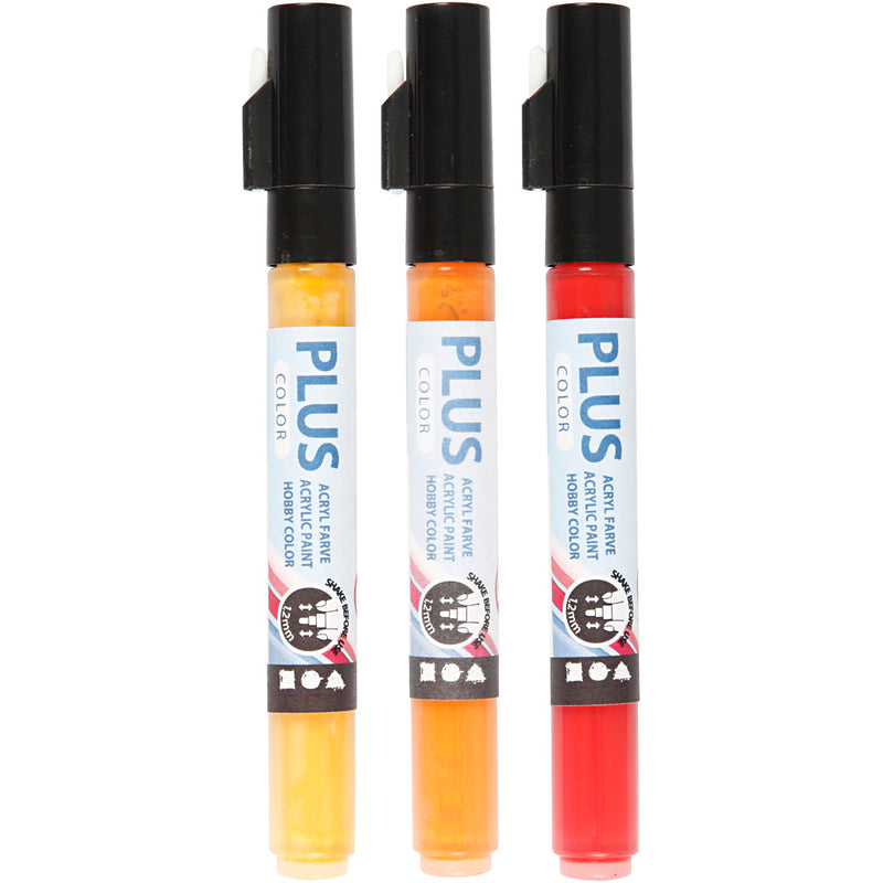 Load image into Gallery viewer, Https: www.cchobby.nl plus-color-marker-l-14-5-cm-lijndikte-1-2-mm-diverse-kleuren-5-5-ml-3-stuk-1-doos
