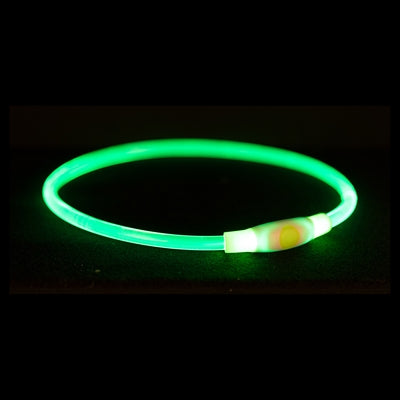 Load image into Gallery viewer, Trixie lichtgevende halsband usb flash light oplaadbaar tpu groen
