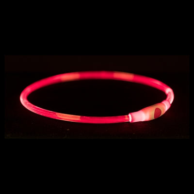 Trixie lichtgevende halsband usb flash light oplaadbaar tpu rood
